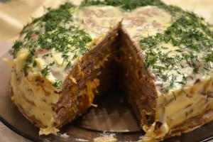 Печеночный торт из куриной печени