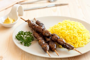 Шашлык из куриных сердечек