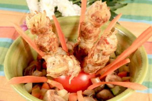 Люля-кебаб с зеленью и чесноком